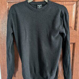 True Classic Mens Waffle Pattern Pique Black Crew Neck Sweater - Medium - EUC